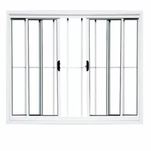 VITRÔ DE CORRER 4 FOLHAS COM GRADE LINHA MODULAR - ALUMÍNIO BRANCO INOVAX