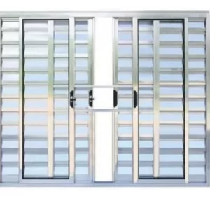 VENEZIANA DE CORRER 6 FOLHAS COM GRADE LINHA MODULAR - ALUMÍNIO BRILHANTE INOVAX