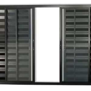 VENEZIANA DE CORRER 6 FOLHAS SEM GRADE LINHA MODULAR ALUMÍNIO PRETO - INOVAX
