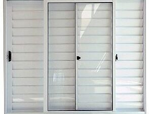 VENEZIANA 3 FOLHAS SEM GRADE LINHA NORMATIZADA ALUMÍNIO BRANCO