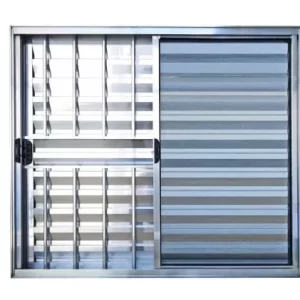 VENEZIANA DE CORRER 3 FOLHAS COM GRADE LINHA MODULAR - ALUMÍNIO BRILHANTE INOVAX