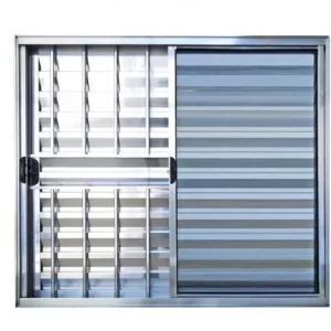 VENEZIANA DE CORRER 3 FOLHAS COM GRADE LINHA MODULAR - ALUMÍNIO BRILHANTE INOVAX