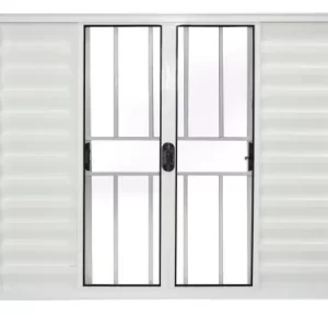 VENEZIANA DE CORRER 6 FOLHAS COM GRADE LINHA MODULAR - ALUMÍNIO BRANCO INOVAX