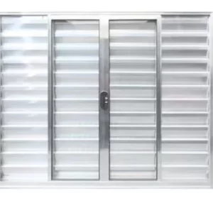 VENEZIANA DE CORRER 6 FOLHAS SEM GRADE LINHA MODULAR - ALUMÍNIO BRILHANTE INOVAX