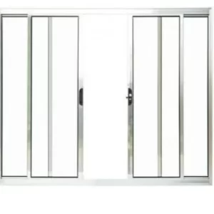 VITRÔ DE CORRER 4 FOLHAS SEM GRADE LINHA MODULAR - ALUMÍNIO BRILHANTE INOVAX