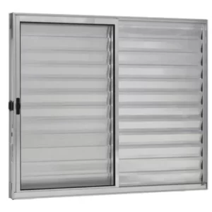 VENEZIANA DE CORRER 3 FOLHAS SEM GRADE LINHA MODULAR - ALUMÍNIO BRILHANTE INOVAX
