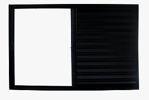 VENEZIANA DE CORRER 3 FOLHAS SEM GRADE LINHA MODULAR - ALUMÍNIO PRETO