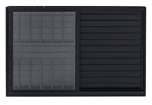 VENEZIANA 3 FOLHAS COM GRADE LINHA PREMIUM 25 ALUMÍNIO PRETO