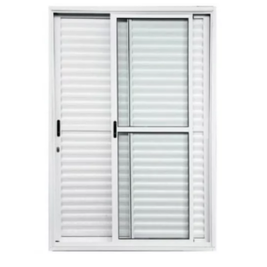 Porta Balcão 3 Folhas Alumínio Branco Linha 25 Várias Medidas
