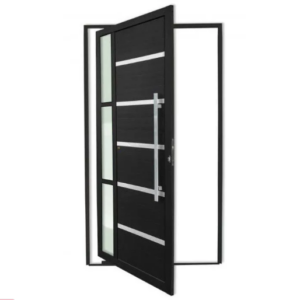 Porta Lambril Alumínio Black Com Frisos e Puxador Redondo