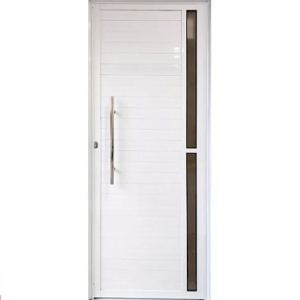 Porta Lambril Alumínio Branco Com Frisos e Puxador Redondo
