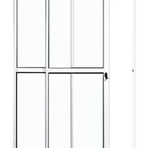 PORTA BALCÃO 2 FOLHAS COM FECHADURA LINHA MAX - ALUMÍNIO BRILHANTE - INOVAX