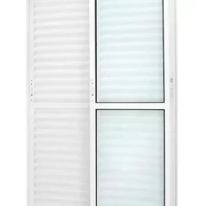PORTA BALCÃO 3 FOLHAS ALUMÍNIO BRANCO COM FECHADURA E PUXADOR - LINHA MAGNUM 25 INOVAX