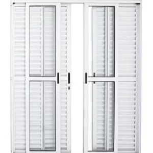PORTA BALCÃO 6 FOLHAS LINHA MAX COM FECHADURA ALUMÍNIO BRANCO - INOVAX