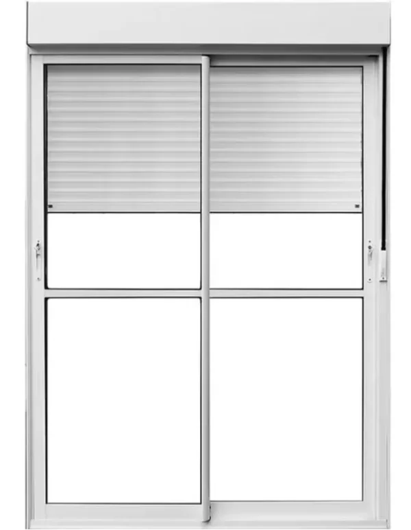 PORTA BALCÃO COM PERSIANA INTEGRADA ALUMÍNIO BRANCO INOVAX