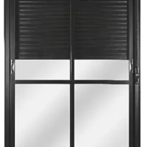 PORTA BALCÃO COM PERSIANA INTEGRADA ALUMÍNIO PRETO INOVAX