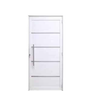 PORTA LAMBRIL COM FRISO E PUXADOR LINHA 25 ALUMÍNIO BRANCO INOVAX