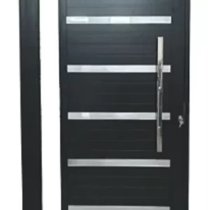 PORTA PIVOTANTE ELEGANCCE COM PUXADOR KIT PIVÔ E FECHADURA ROLETE LINHA 30 - ALUMÍNIO PRETO INOVAX