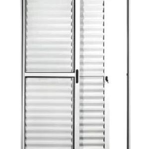 PORTA BALCÃO 3 FOLHAS COM FECHADURA LINHA MAX - ALUMÍNIO BRANCO - INOVAX