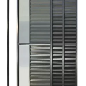 PORTA BALCÃO 3 FOLHAS MÓVEIS LINHA CLASSIC 25 ALUMÍNIO PRETO COM FECHADURA INOVAX