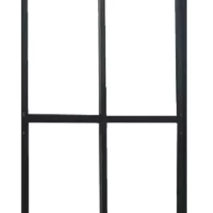 PORTA CORRER 2 FOLHAS MÓVEIS LINHA CLASSIC 25 ALUMÍNIO PRETO COM FECHADURA INOVAX