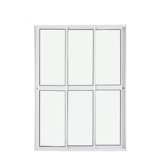 PORTA SACADA 3 FOLHAS MÓVEIS LINHA 25 ALUMÍNIO BRANCO COM FECHADURA CMC ESQUADRIAS - INOVAX